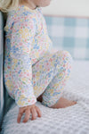 MULTI-COLORED FLOWER SLEEP ROMPER