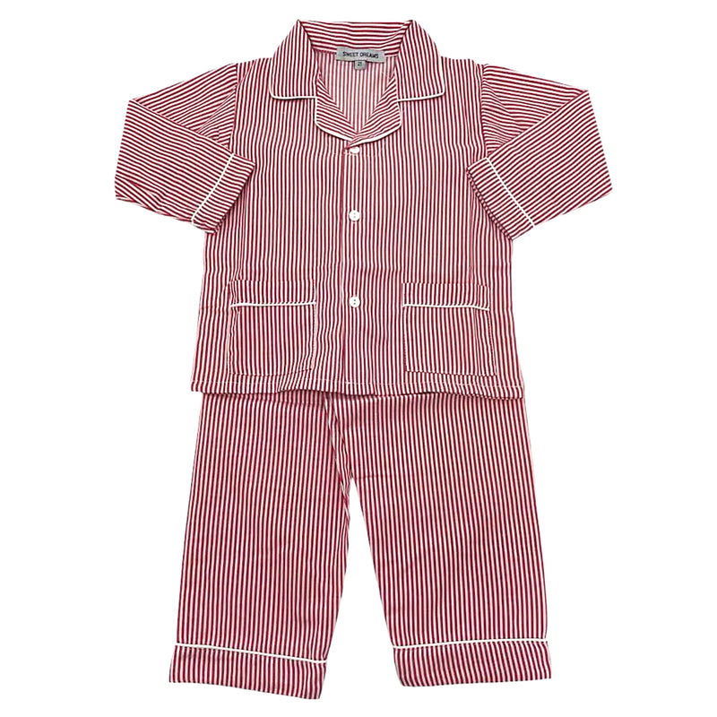 CLASSIC RED PIN STRIPE BOYS 2PC PAJAMAS
