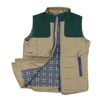 TWO TONE VEST - KHAKI AND GREEN