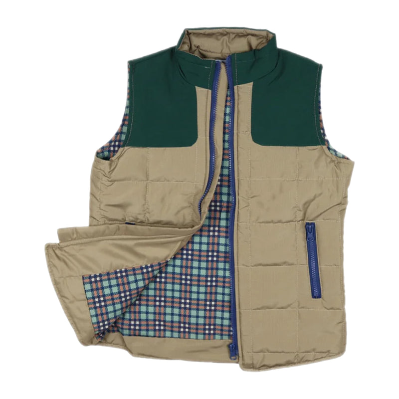 TWO TONE VEST - KHAKI AND GREEN