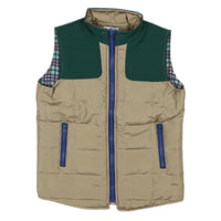 TWO TONE VEST - KHAKI AND GREEN