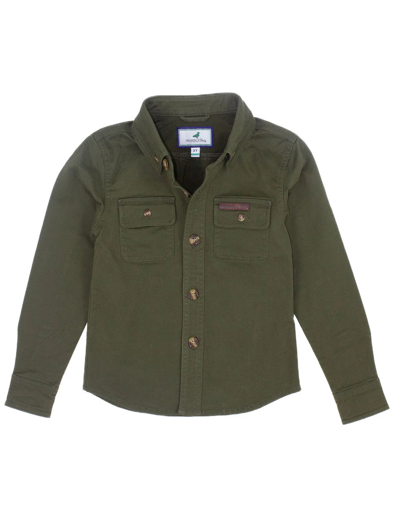 BOYS HARVEST WORKSHIRT OLIVE