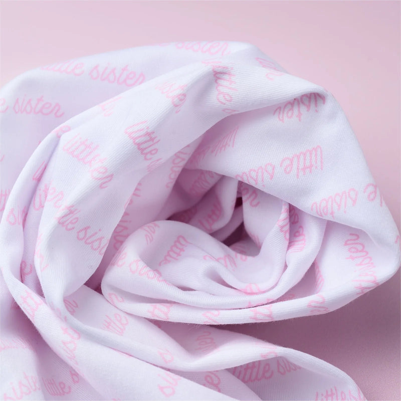 LITTLE SISTER PRINTED SWADDLE BLANKET