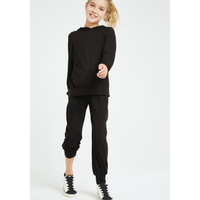 TWEEN BLACK HOODED JOGGER SET