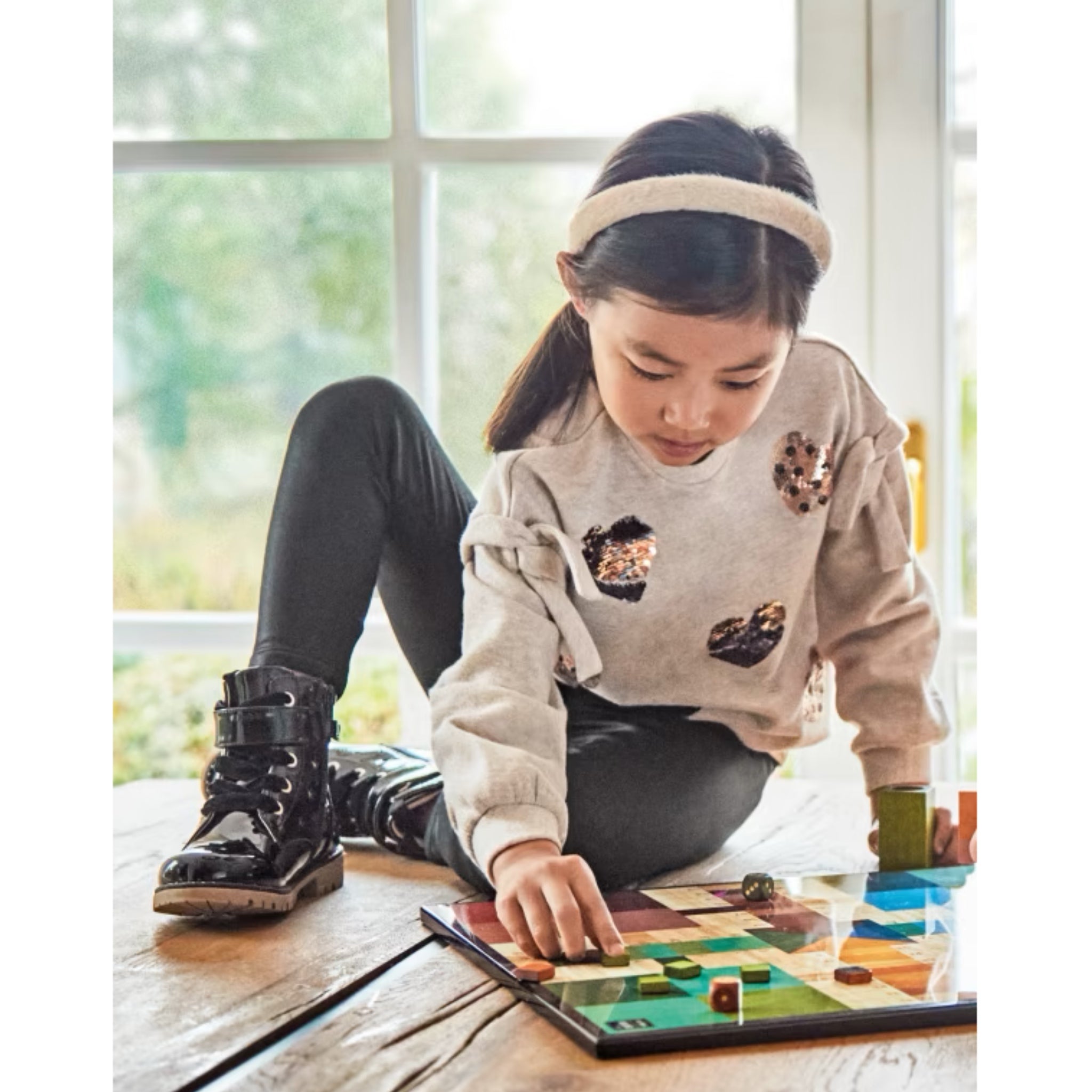 SEQUIN HEARTS SWEATSHIRT AND LEGGINGS SET