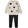 SEQUIN HEARTS SWEATSHIRT AND LEGGINGS SET