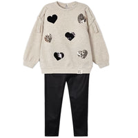 SEQUIN HEARTS SWEATSHIRT AND LEGGINGS SET