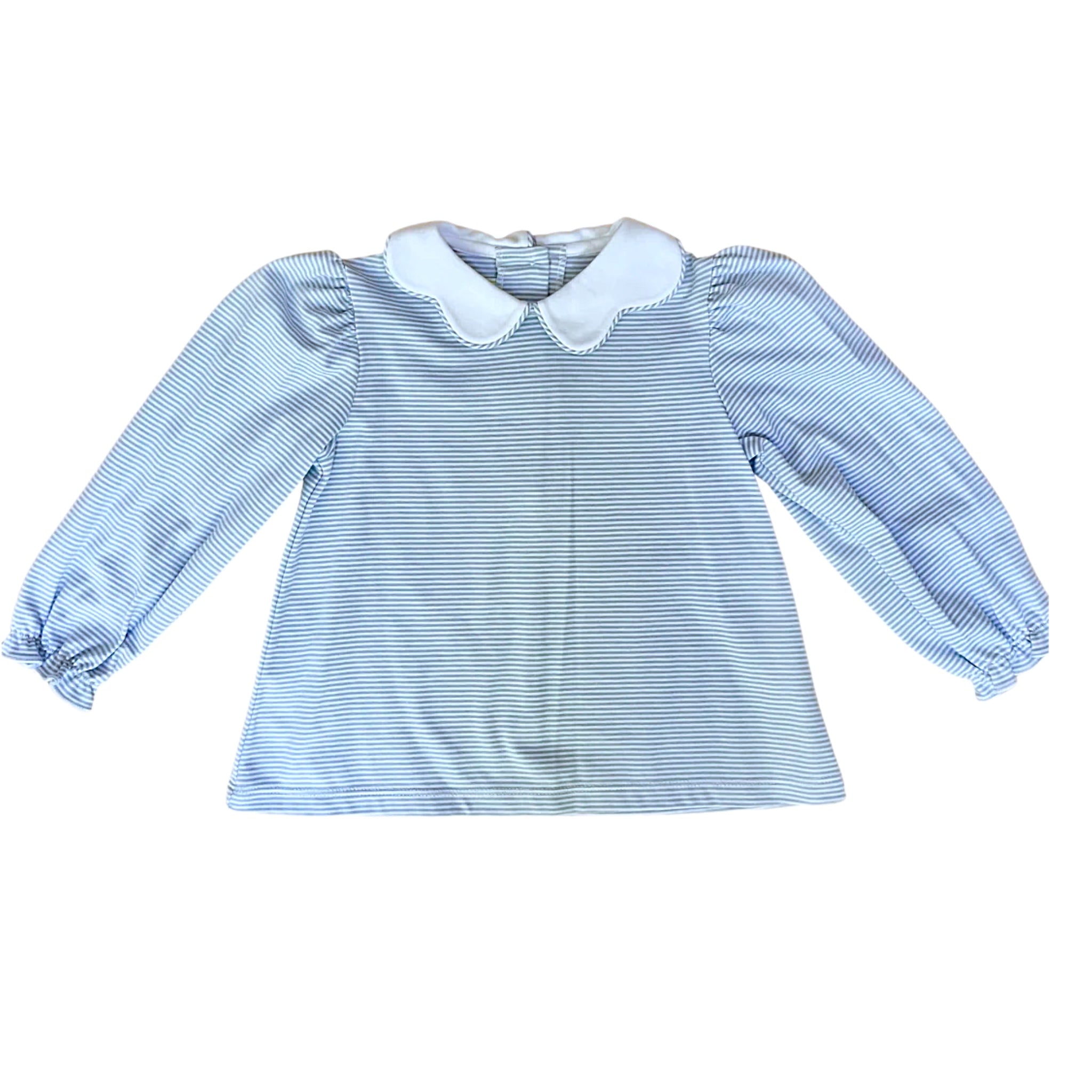 BRYAR BLOUSE LIGHT BLUE BITTY STRIPE KNIT