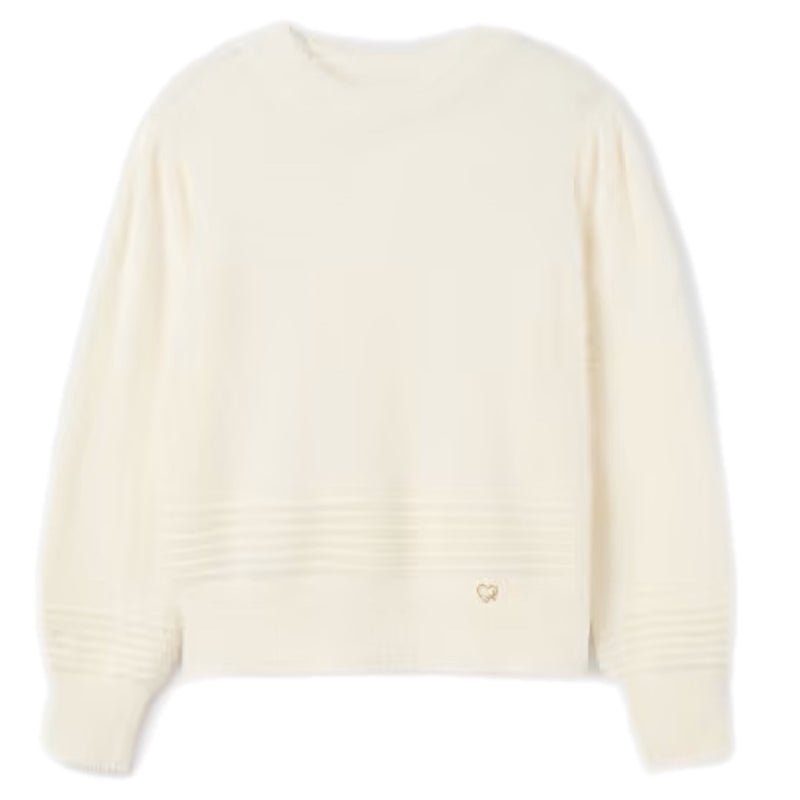 TWEEN CREAM FUZZY SWEATER