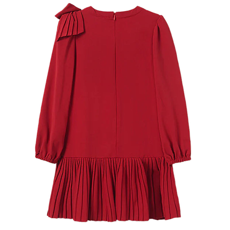 TWEEN RED PLEATED DRESS