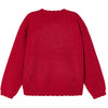 GIRLS RED SCALLOP EDGE SWEATER