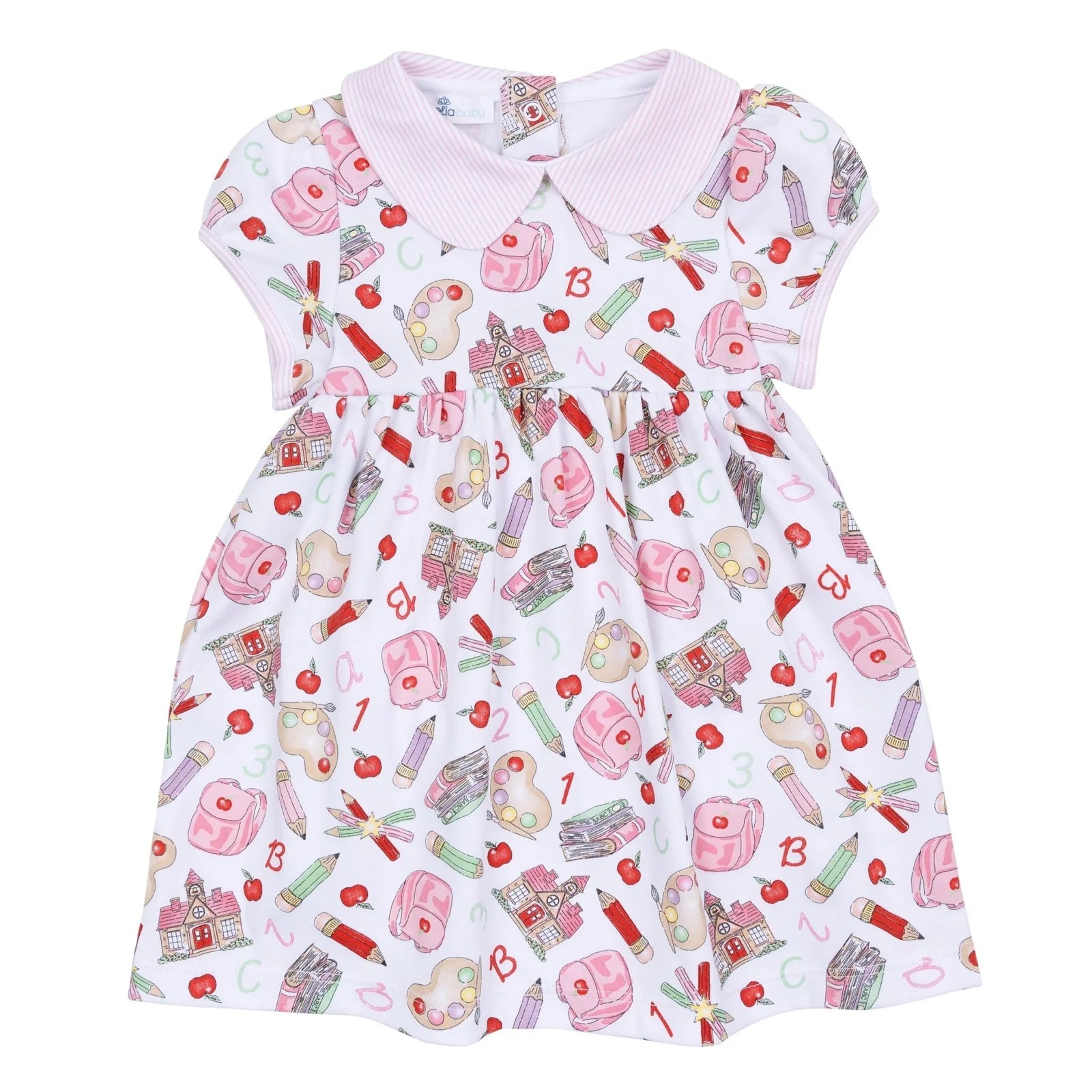 SCHOOL DAY SWEETNESS COLLARED SHORT SLEEVE DRESS