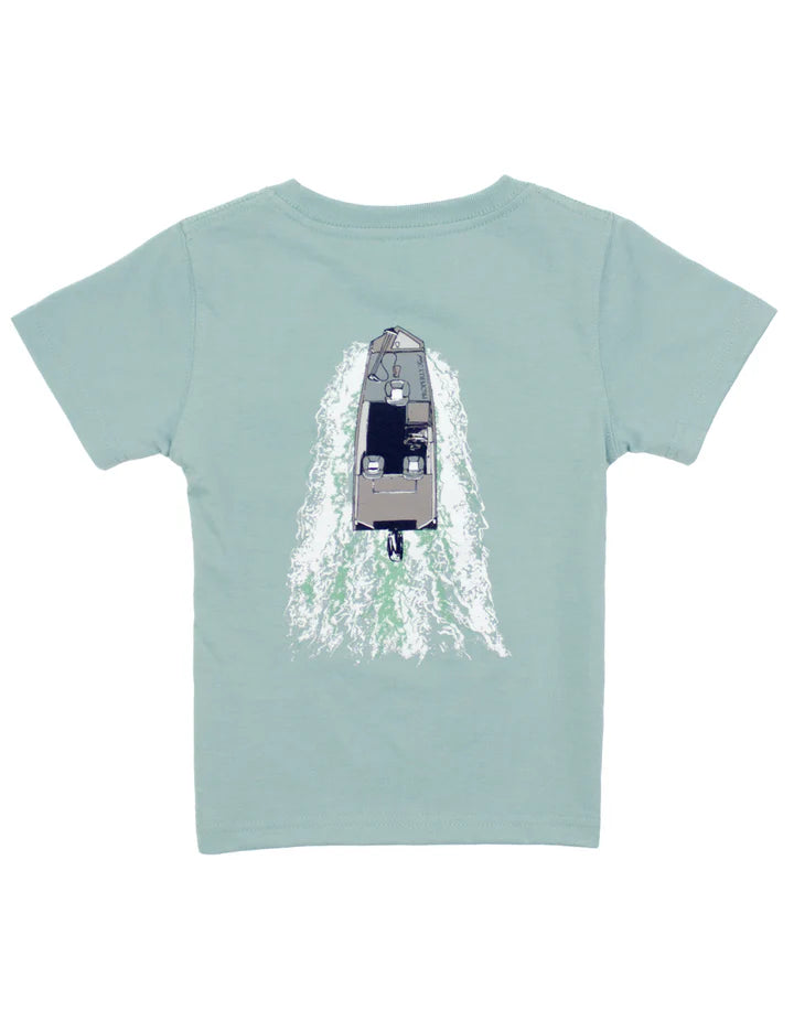 BOYS ON THE WATER SHORT SLEEVE GRAPHIC TEE - MARINE