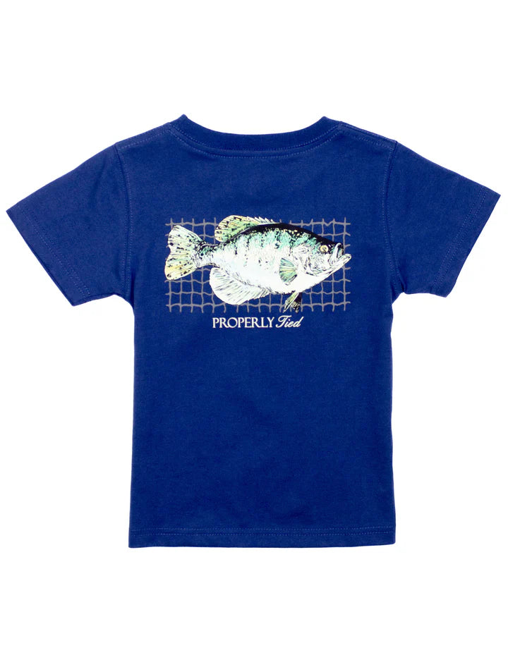 BOYS CRAPPIE SHORT SLEEVE GRAPHIC TEE - RIVER BLUE
