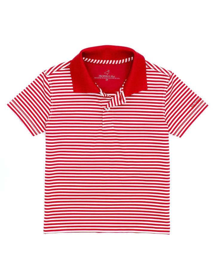 BOYS DALLAS POLO - RED STRIPE
