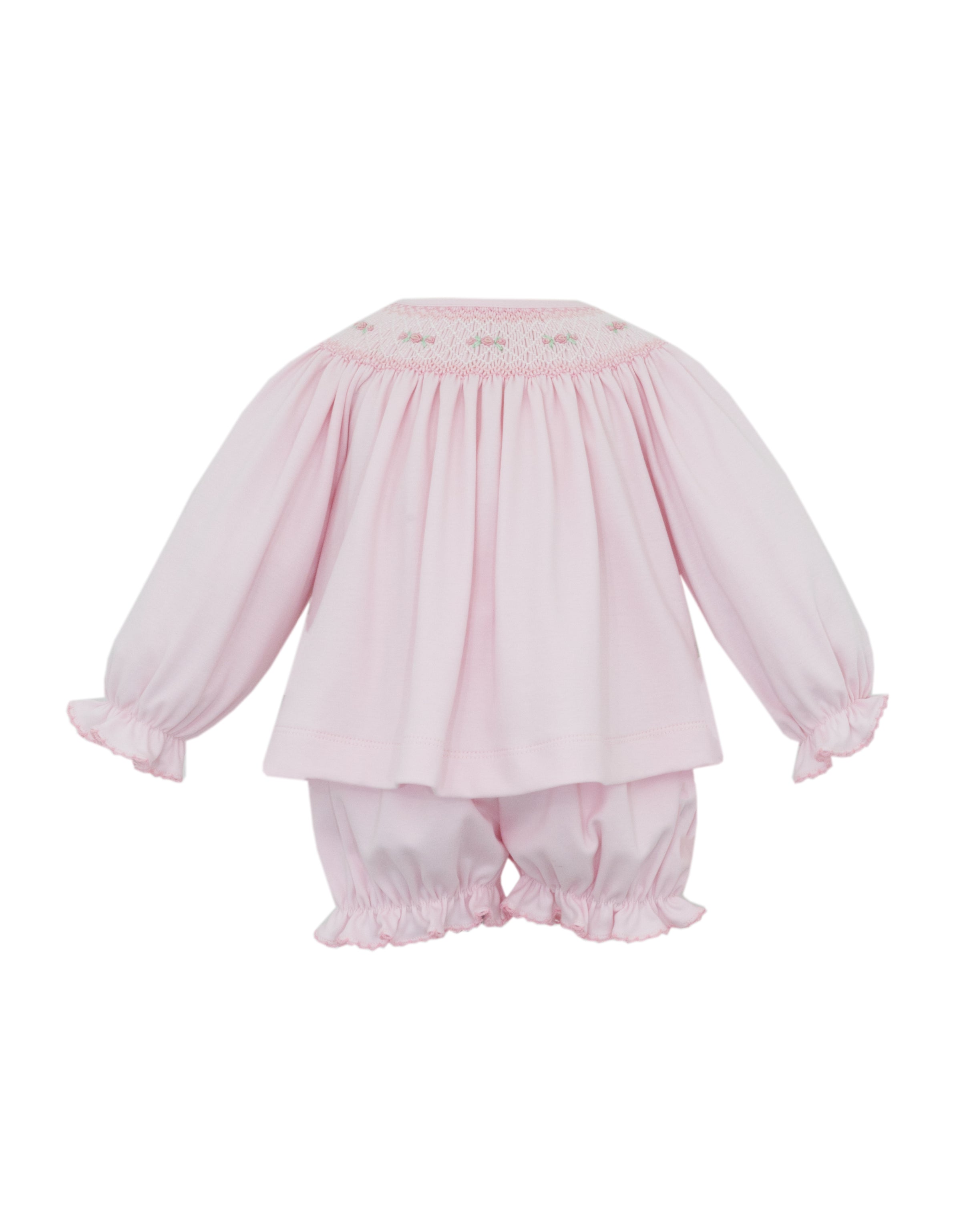 ROSE PINK KNIT BISHOP BLOOMER SET