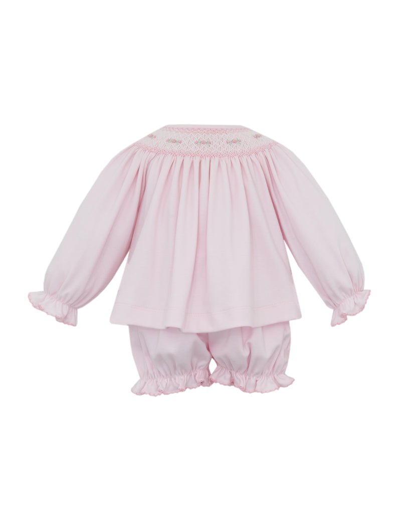 ROSE PINK KNIT BISHOP BLOOMER SET