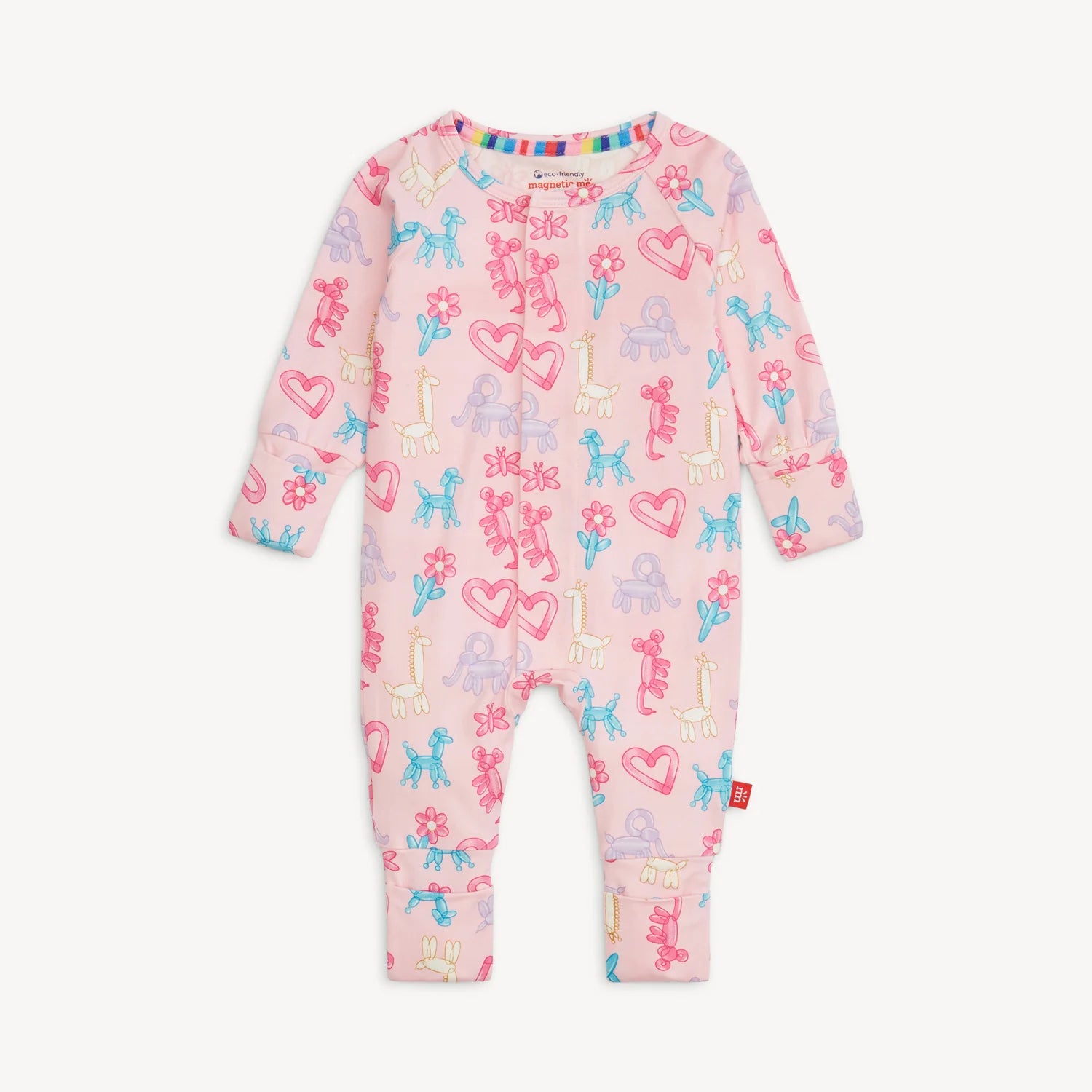 PINK PARTY ANIMALS GLOW IN THE DARK MODAL MAGNETIC GROW WITH ME COVERALL