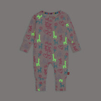 PINK PARTY ANIMALS GLOW IN THE DARK MODAL MAGNETIC GROW WITH ME COVERALL