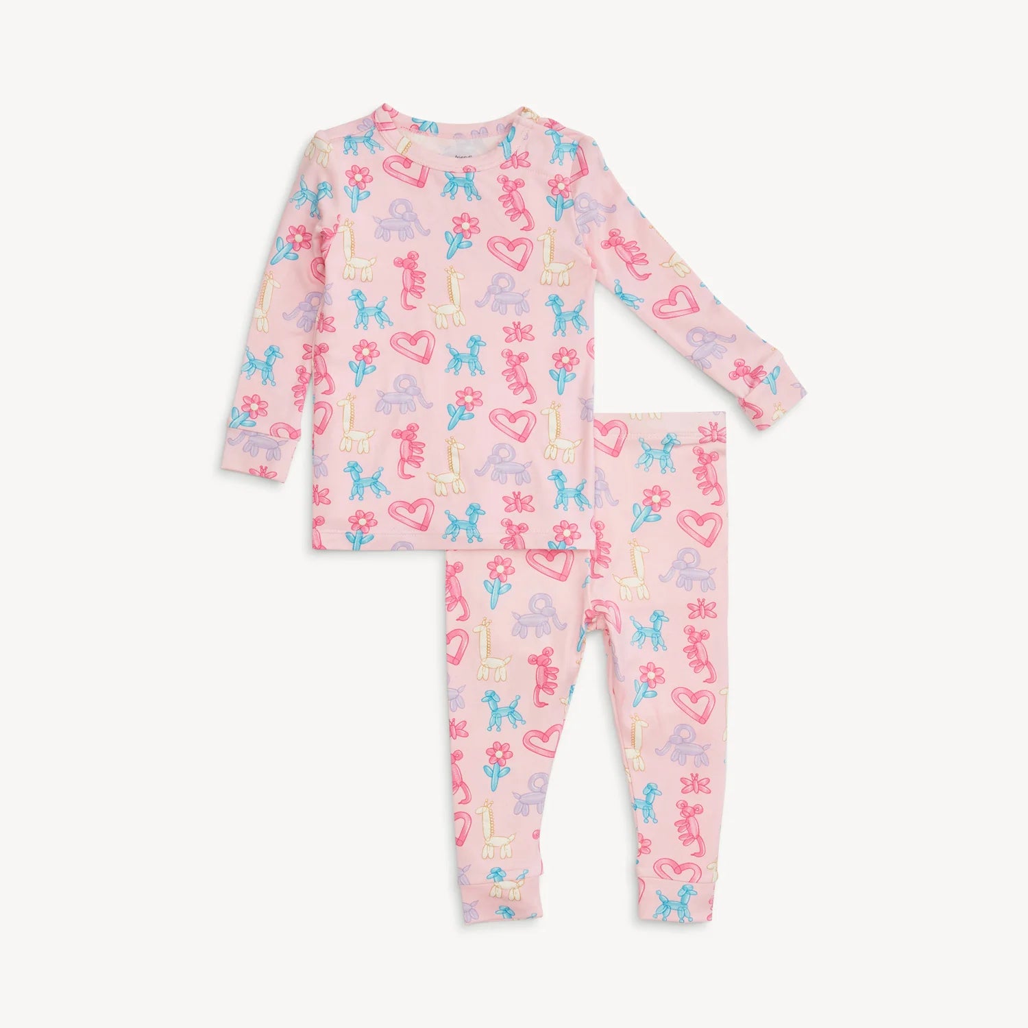 (PINK PARTY ANIMALS GLOE IN THE DARK MODAL MAGNETIC L/S PAJAMA SET