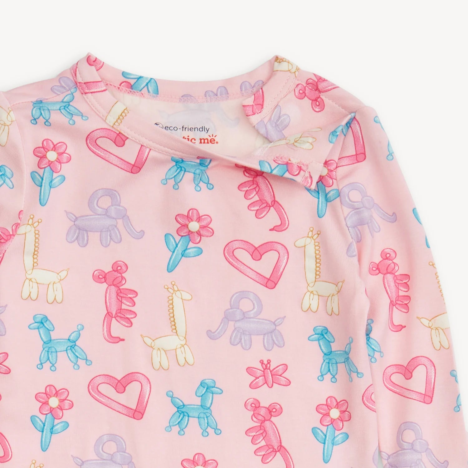 (PINK PARTY ANIMALS GLOE IN THE DARK MODAL MAGNETIC L/S PAJAMA SET