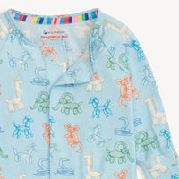 BLUE PARTY ANIMALS GLOW IN THE DARK MODAL MAGNETIC GROW WITH ME CONVERTIBLE COVERALL