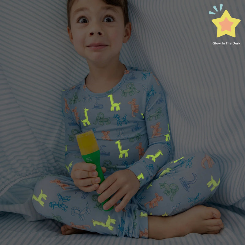 BLUE PARTY ANIMALS GLOW IN THE DARK MAGNETIC MODAL L/S PJ