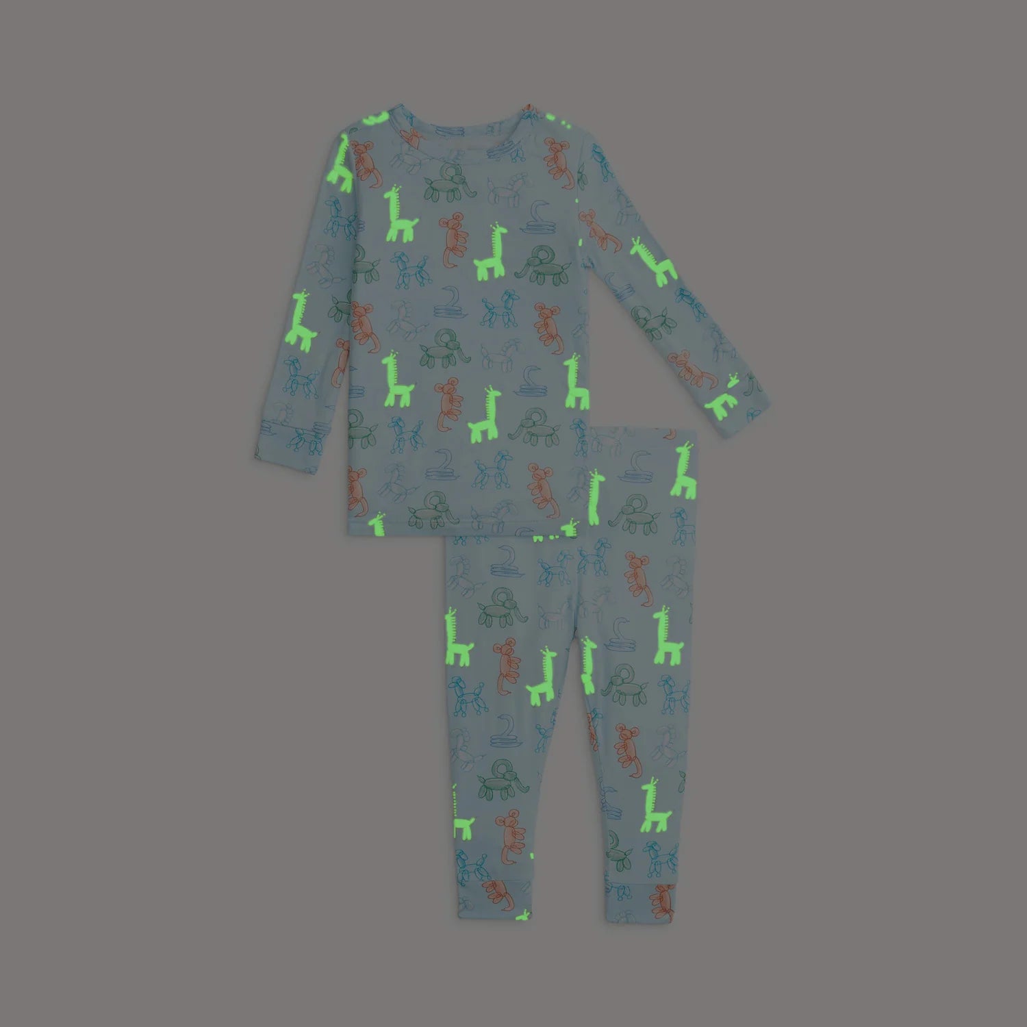 BLUE PARTY ANIMALS GLOW IN THE DARK MAGNETIC MODAL L/S PJ