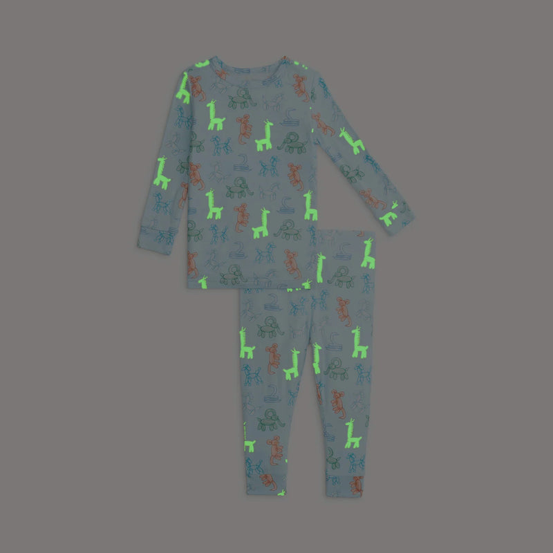 BLUE PARTY ANIMALS GLOW IN THE DARK MAGNETIC MODAL L/S PJ