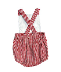 FLAGS EMBROIDERED RED CHECK SUNSUIT