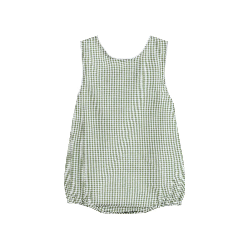 GREEN GINGHAM EMBROIDERED ALLIGATOR BUBBLE