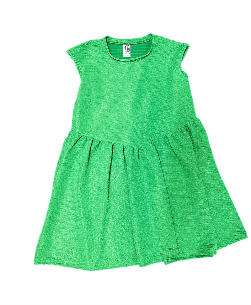 TWEEN CRINKLED KNIT DRESS KELLY GREEN