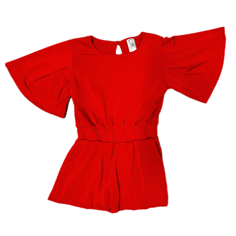 TWEEN RED MONTREAL KNIT ROMPER