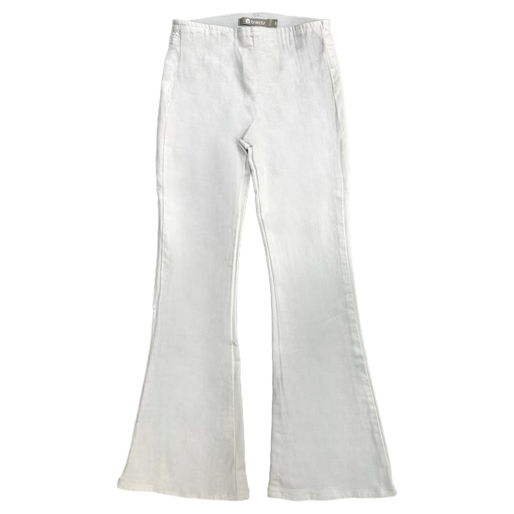 TWEEN PULL ON WHITE FLARE JEANS