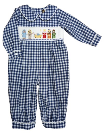 NATIVITY SMOCKED BOY BUBBLE LONGALL
