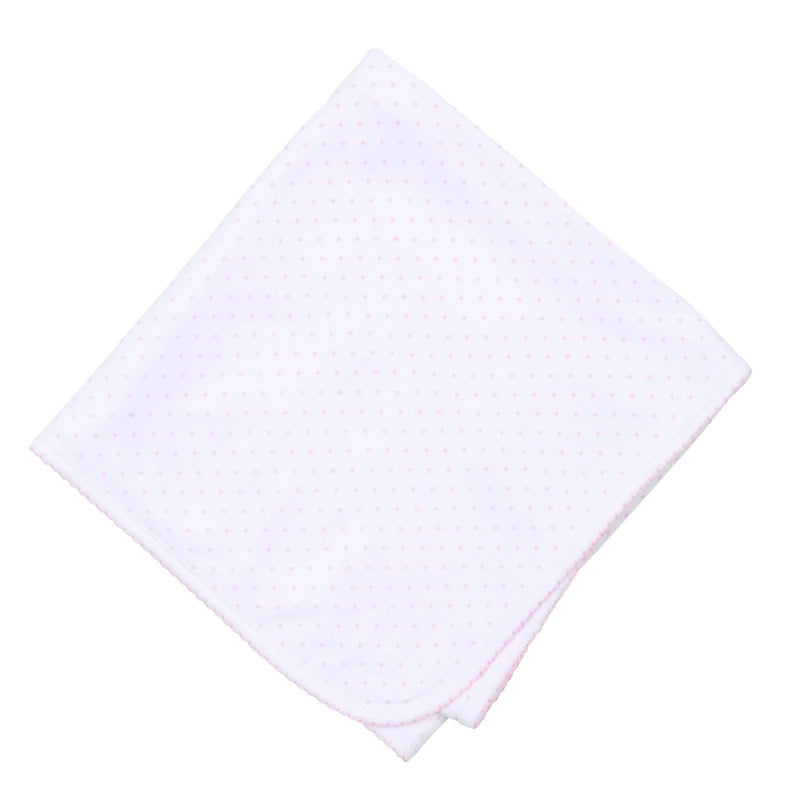 MINI DOTS RECEIVING BLANKET - PINK