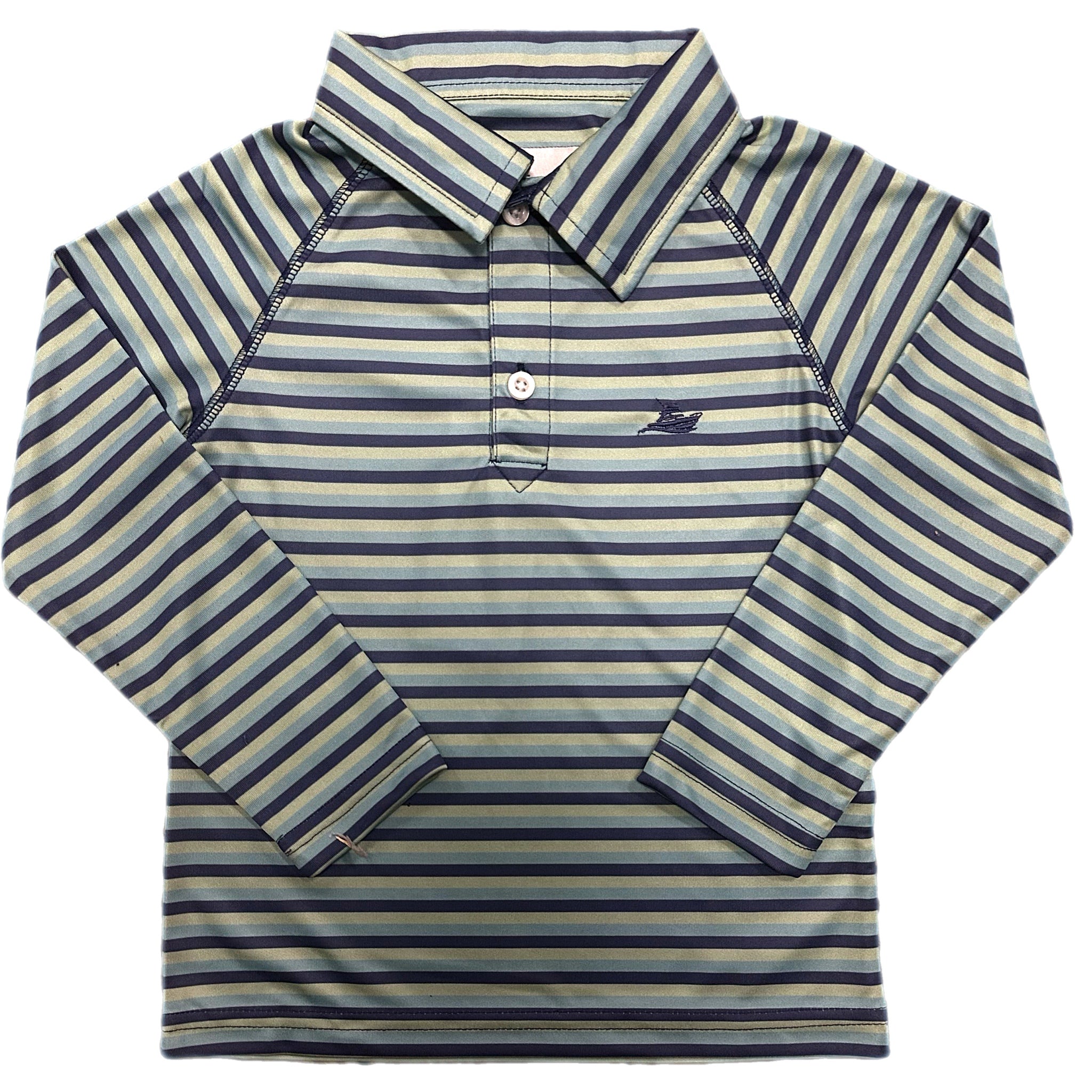 LONGSLEEVES STRIPED POLO (BLUE, GREEN, ABYSS)