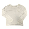 CREAM LONG SLEEVE HEART APPLIQUE TOP