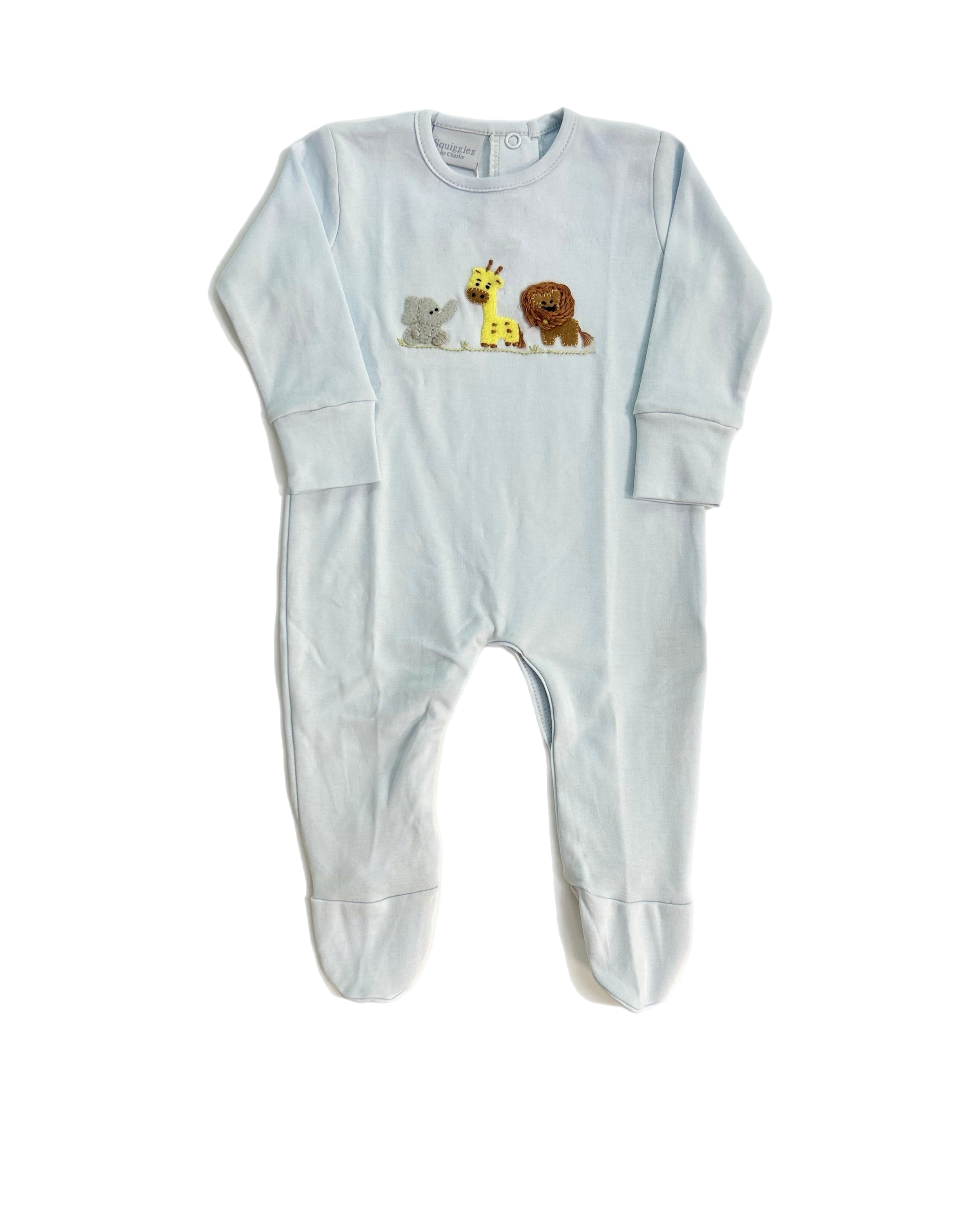 BABY ZOO FOOTED COVERALL BLUE