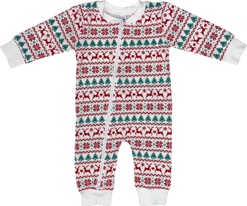 WINTER FAIRE ISLE ONE PIECE ZIP PAJAMA