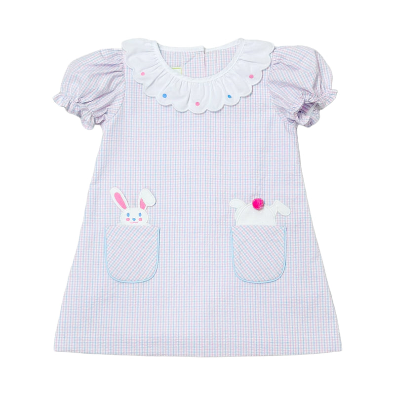BUNNY AMELIE DRESS CHERRY BERRY STRIPE SEERSUCKER