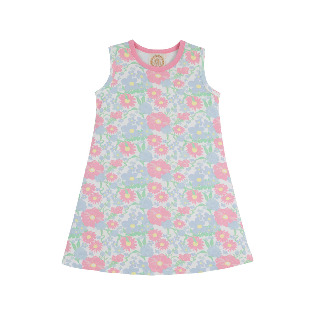 SLEEVELESS POLLY PLAY DRESS CAPE COD CLUSTERS/HAMPTONS HOT PINK