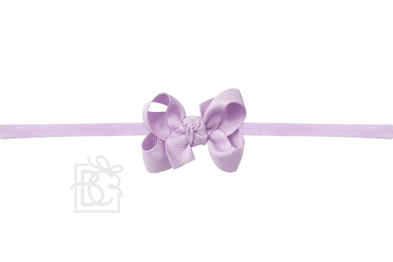 LIGHT ORCHID LYCRA PANTYHOSE HEADBAND WITH 3.5 INCH BOW ATTACHED