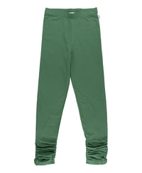 GIRLS RUCHED BOW LEGGINGS DARK IVY