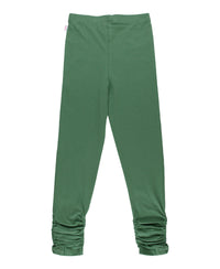 GIRLS RUCHED BOW LEGGINGS DARK IVY