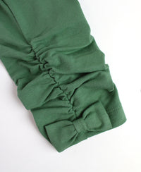 GIRLS RUCHED BOW LEGGINGS DARK IVY