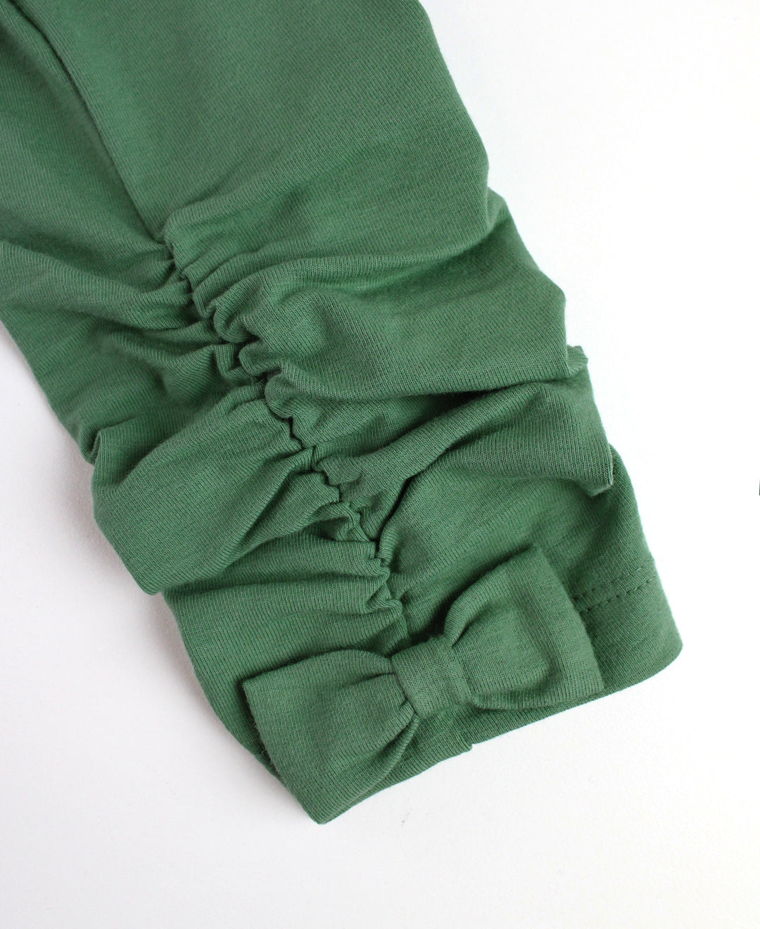 GIRLS RUCHED BOW LEGGINGS DARK IVY