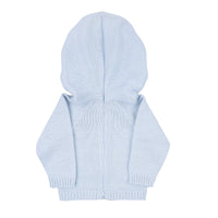 ESSENTIALS KNITS HOODED ZIP PULLOVER - BLUE