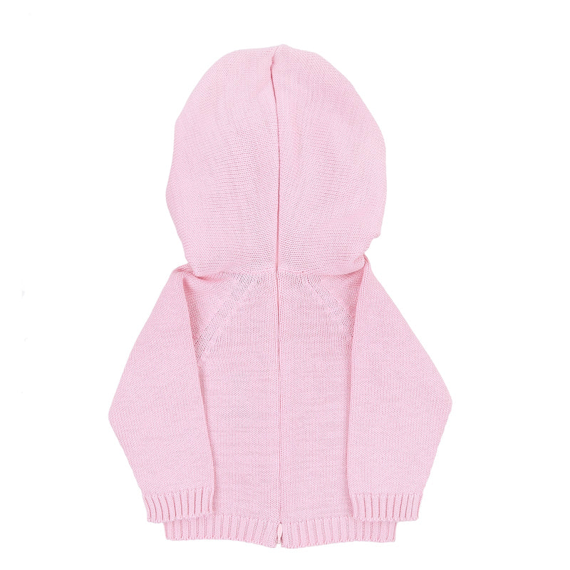 ESSENTIALS KNITS HOODED ZIP PULLOVER - PINK