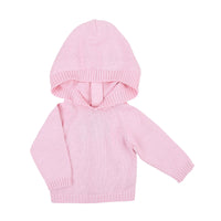 ESSENTIALS KNITS HOODED ZIP PULLOVER - PINK